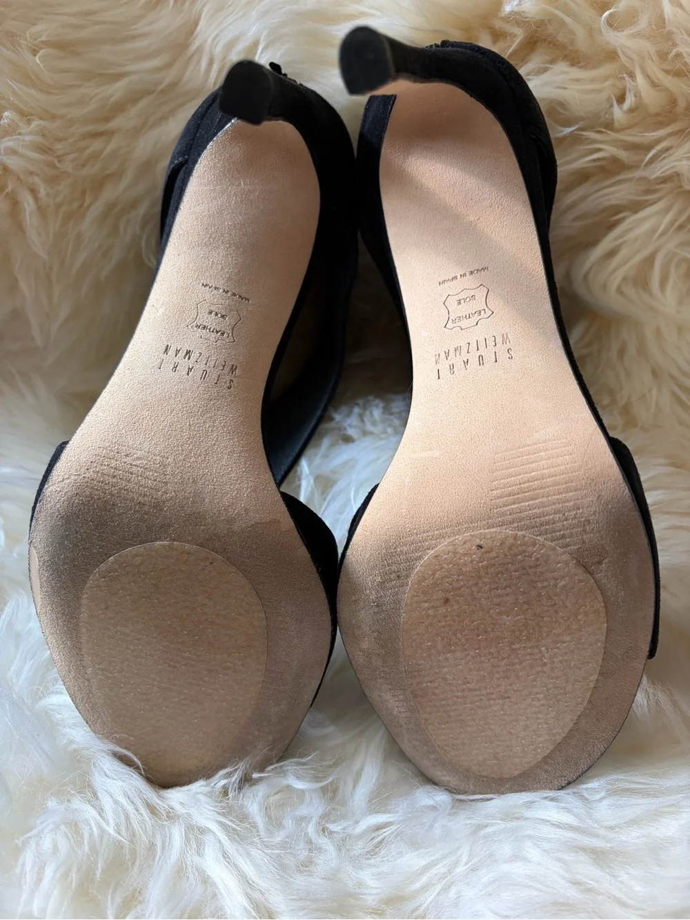Stuart Weitzman Hot Stuff Black Suede Cutout Open Toe Heels Booties Size 6